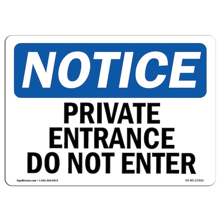 Signmission Safety Sign, OSHA Notice, 3.5" Height, 5" Width, Private Office Do Not Enter Sign, Landscape OS-NS-D-35-L-17816
